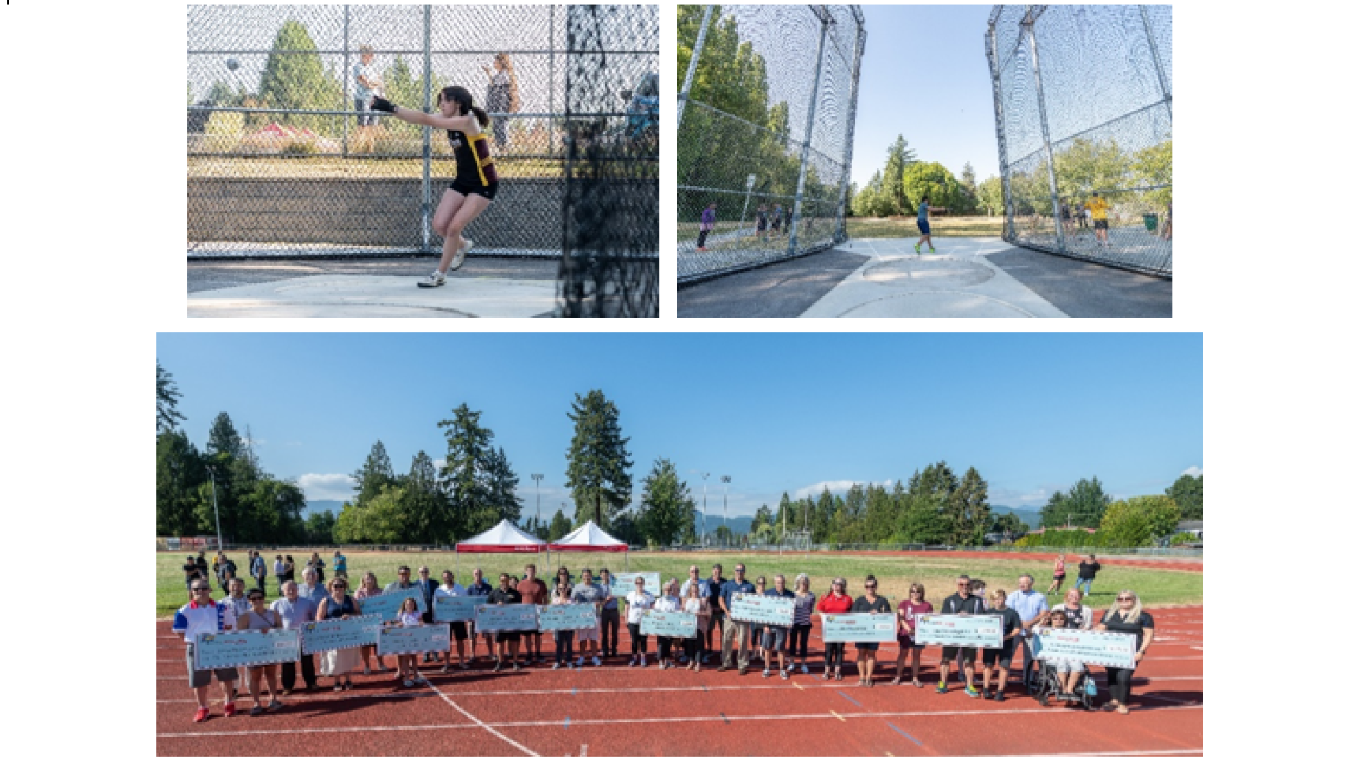 Collage of images with people at the MRSS Facility and Running Track