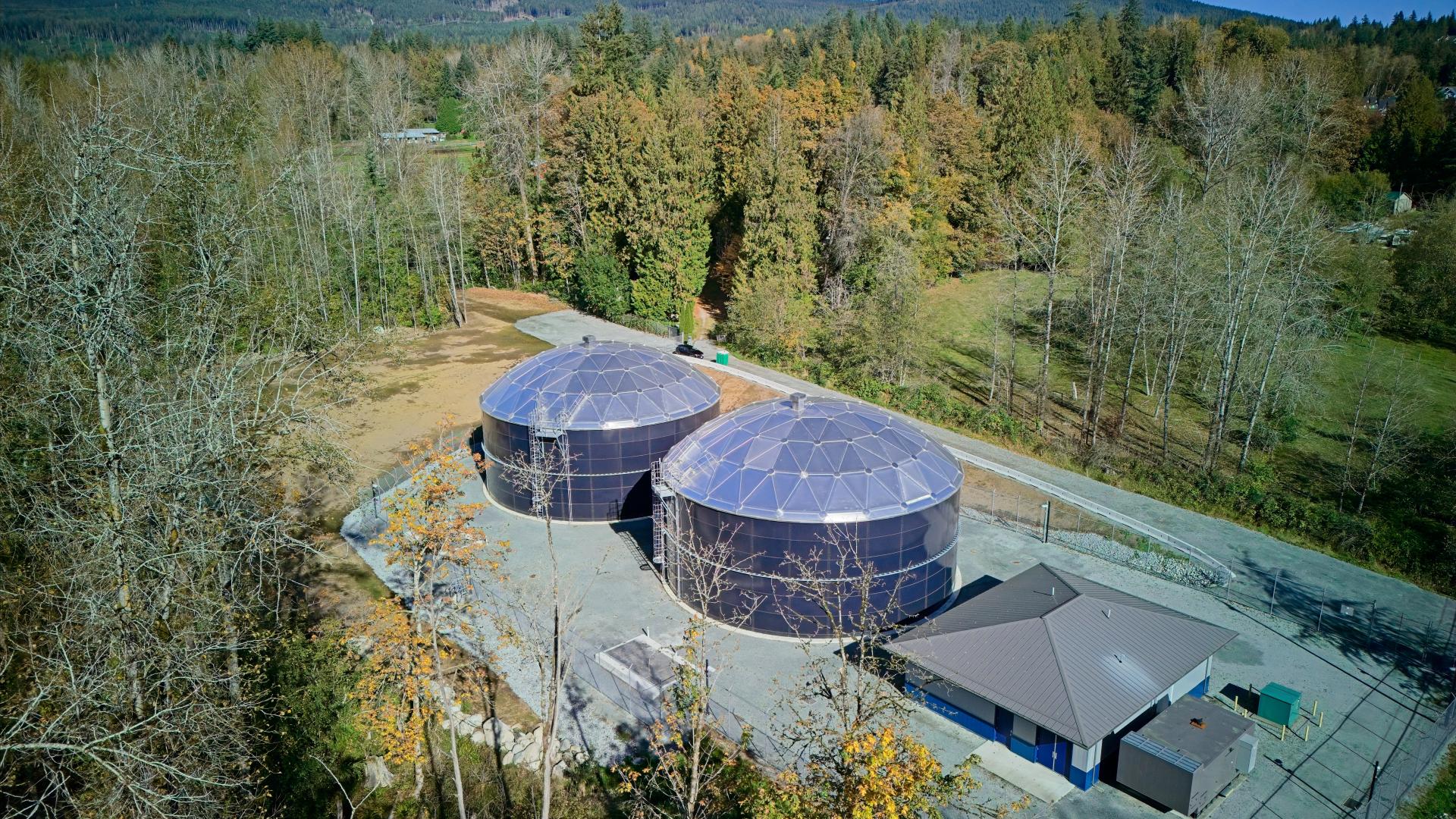 Aerial view of Dewdney Trunk Road reservoir site