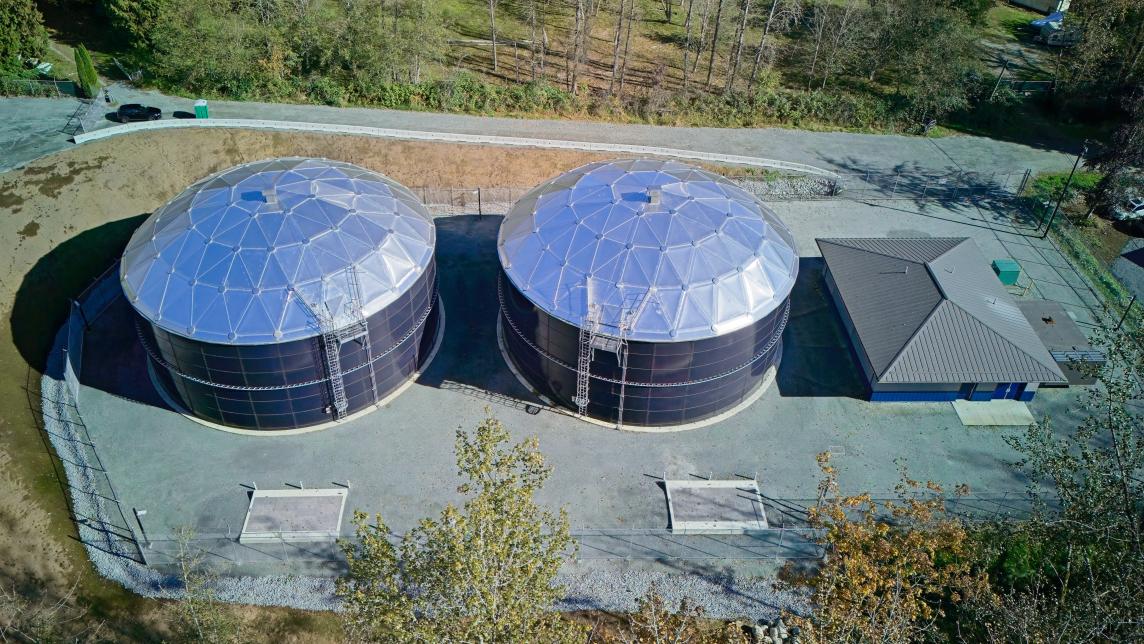 Aerial view of Dewdney Trunk Road reservoir site