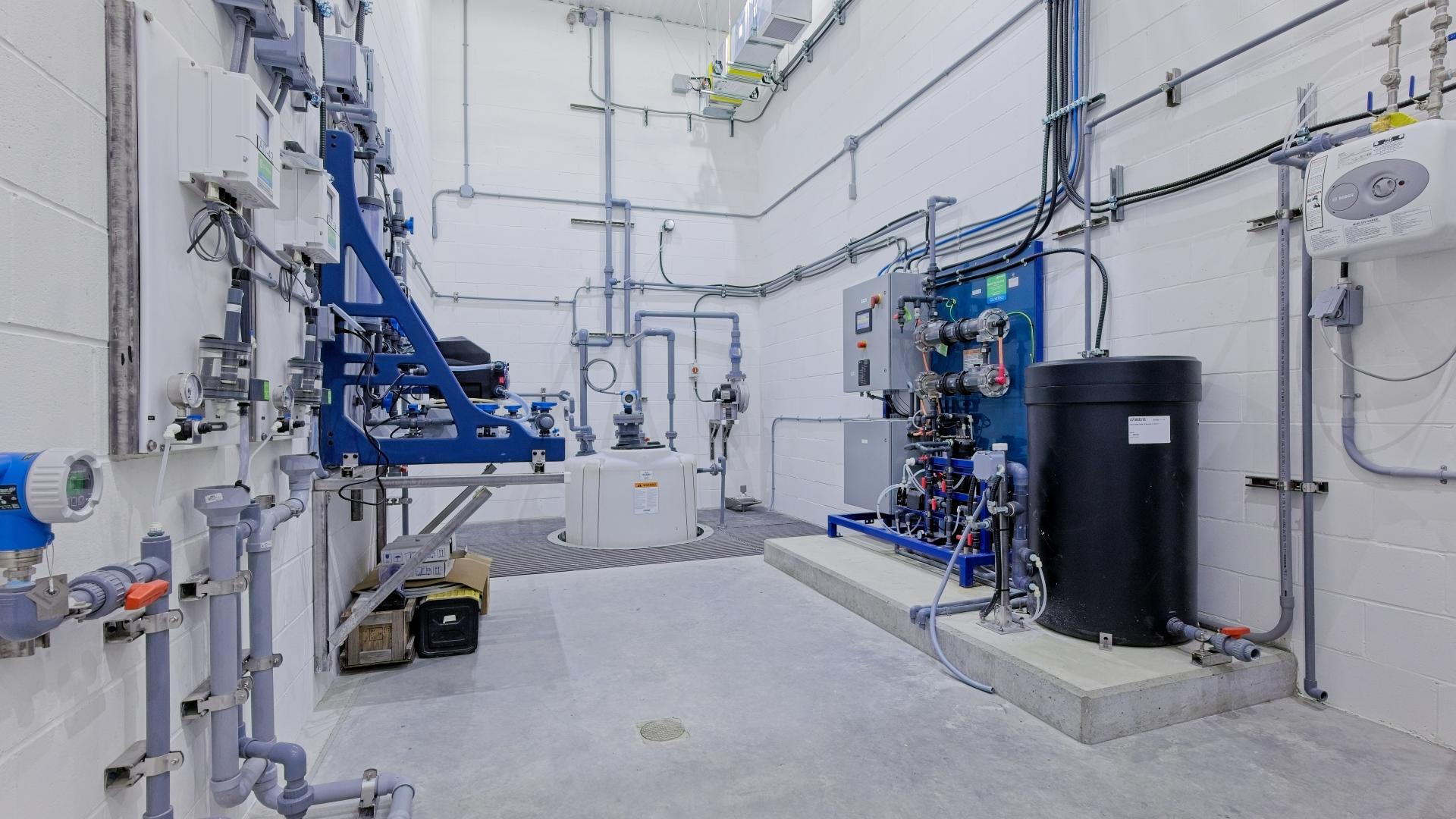 Interior view of piping in the new 236 Street pump station