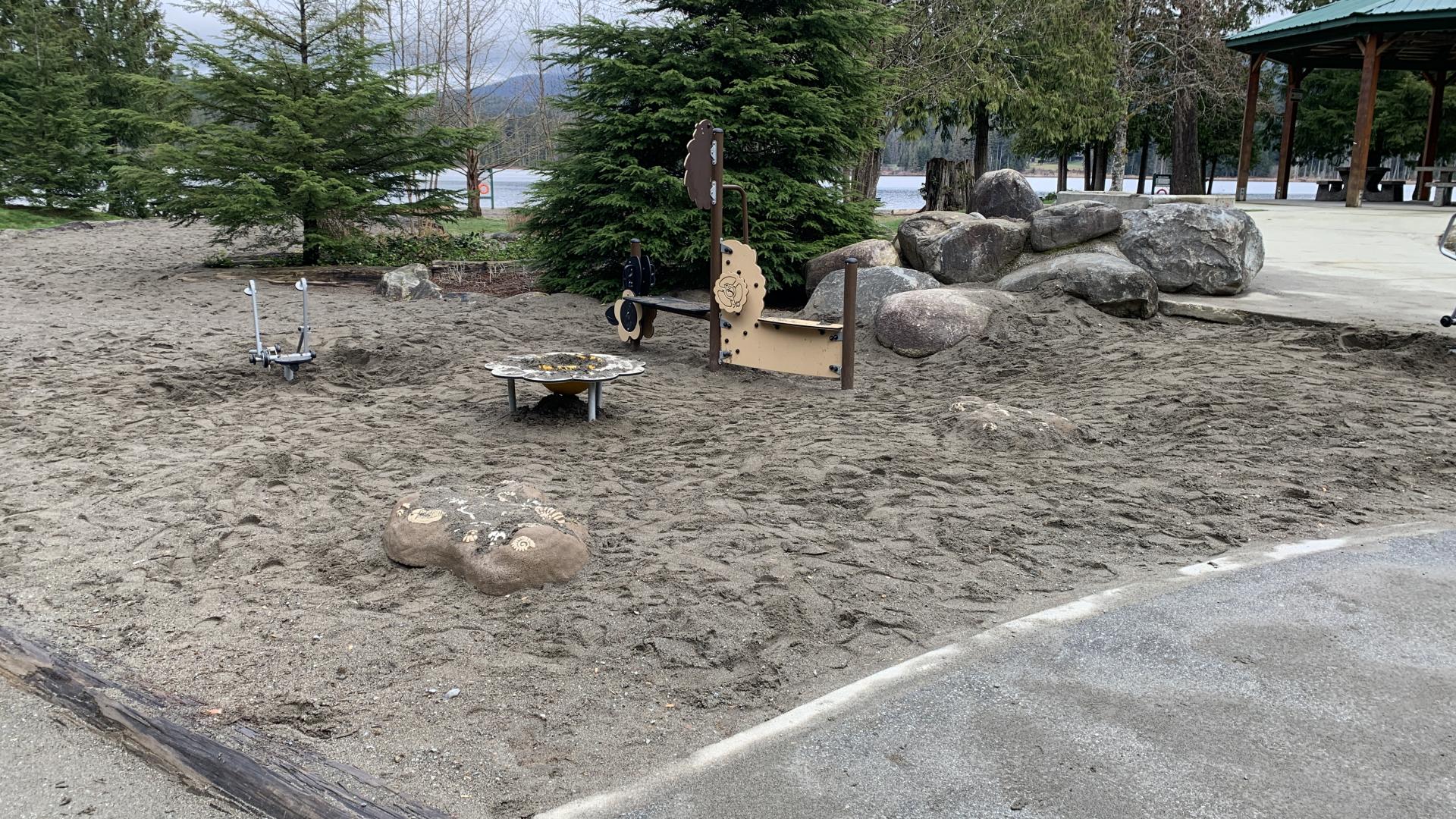 The sand play features