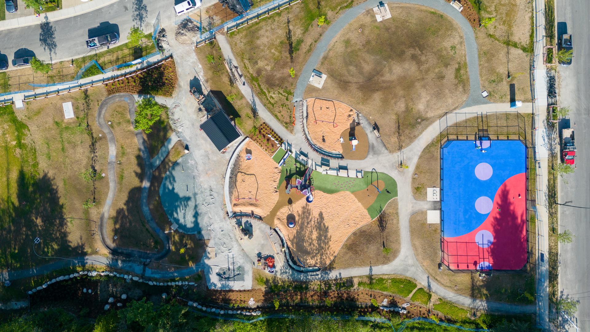 Aerial photo showing Tsuyuki Park