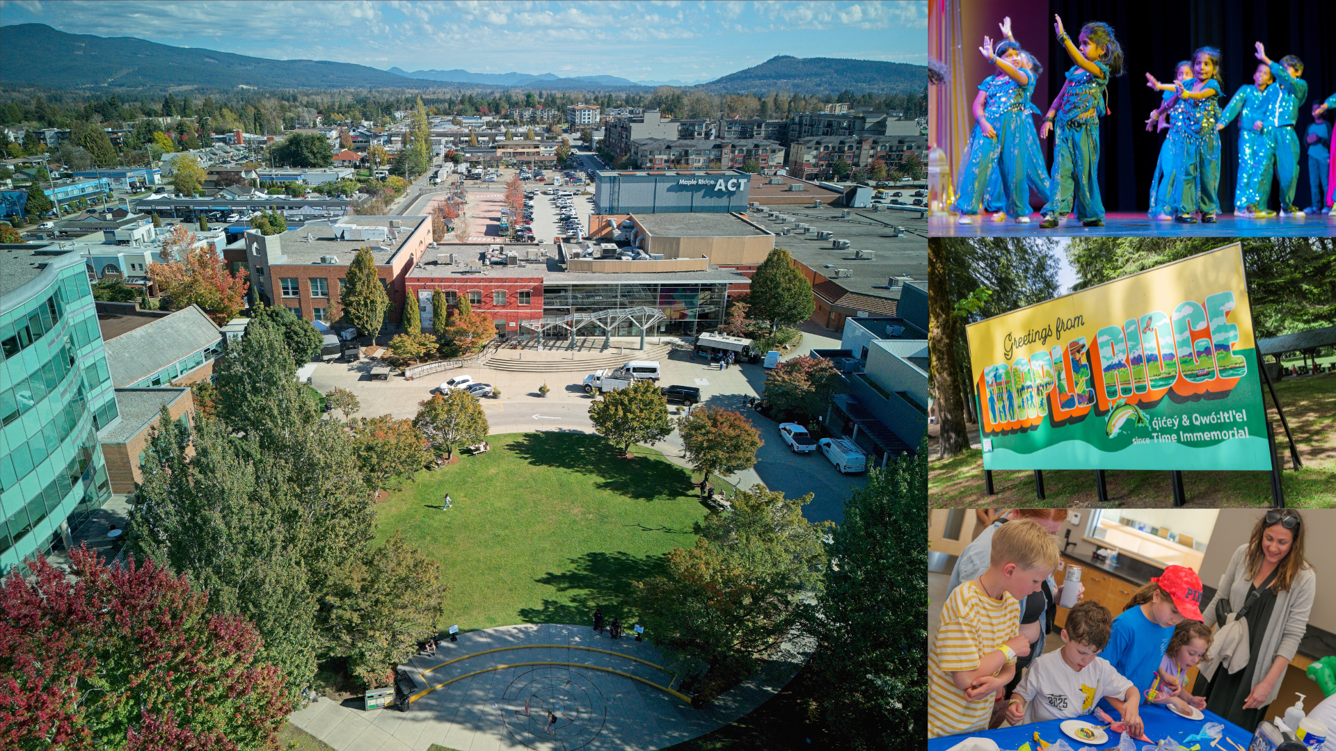 A collage showing an aerial of the Arts and Culture Theatre(ACT), and various performances and events within it.