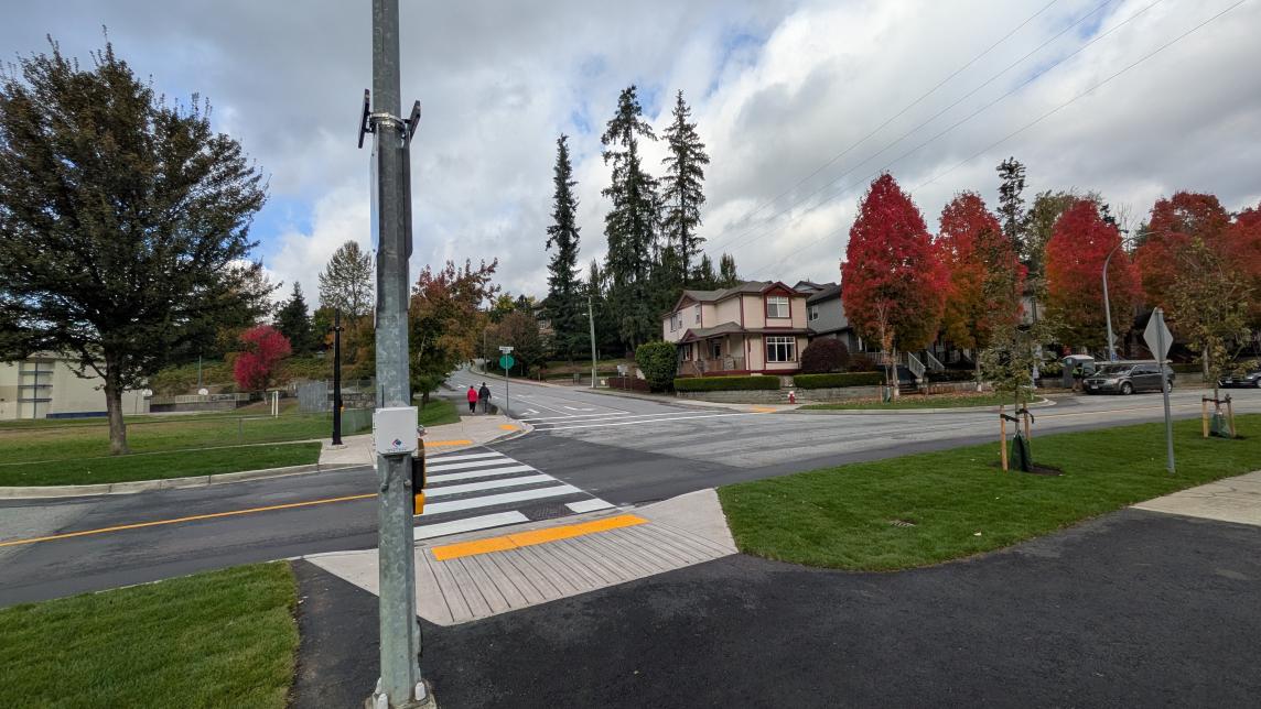Completed crosswalk at Kanaka Way at Gilker Hill Road