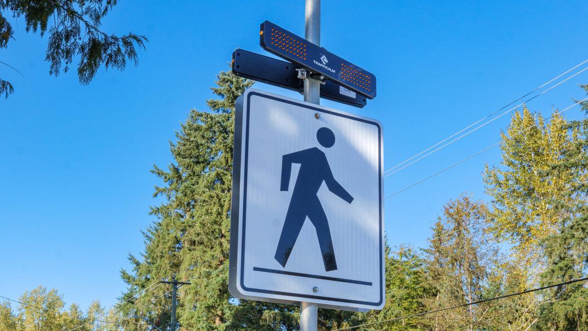 A crosswalk sign