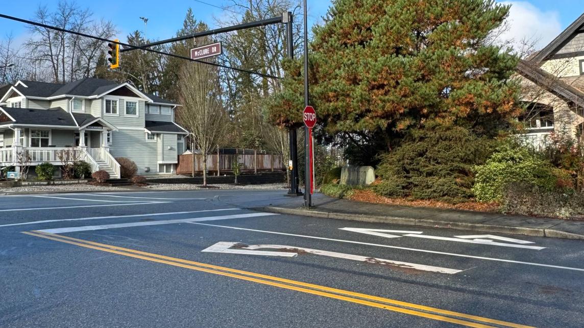 Left-turn bay on McClure Drive