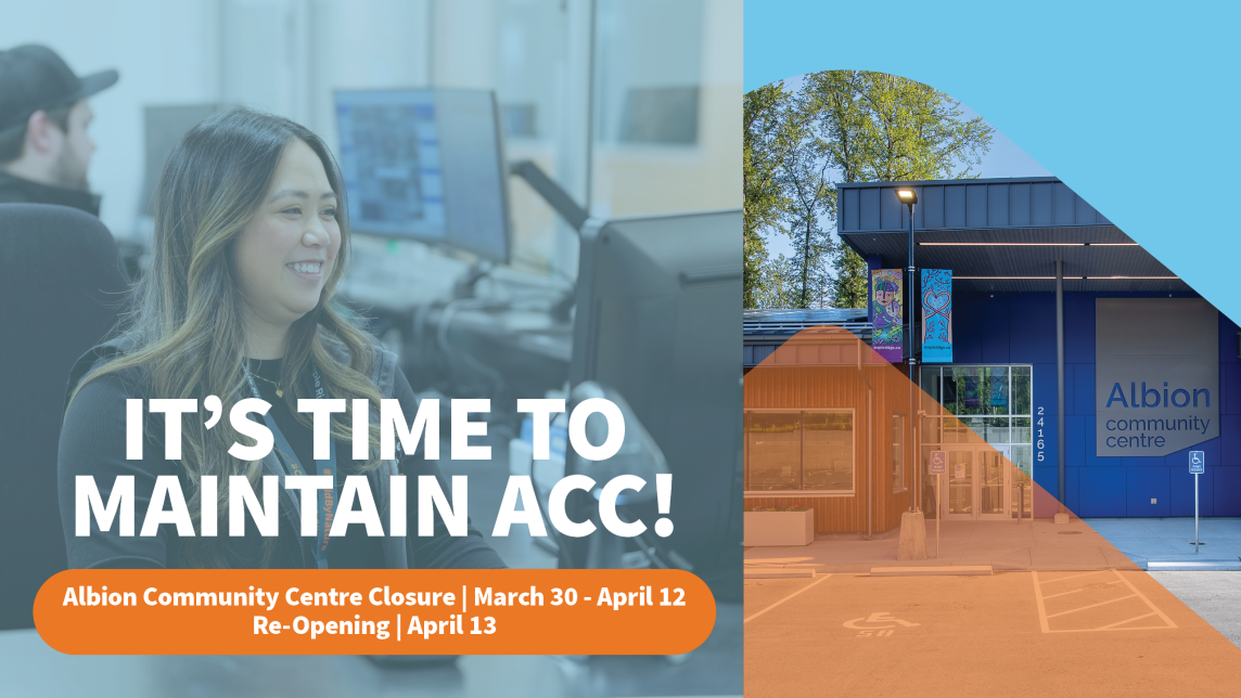 Photos of Staff and Ablion Community Centre with Text of Maintain ACC