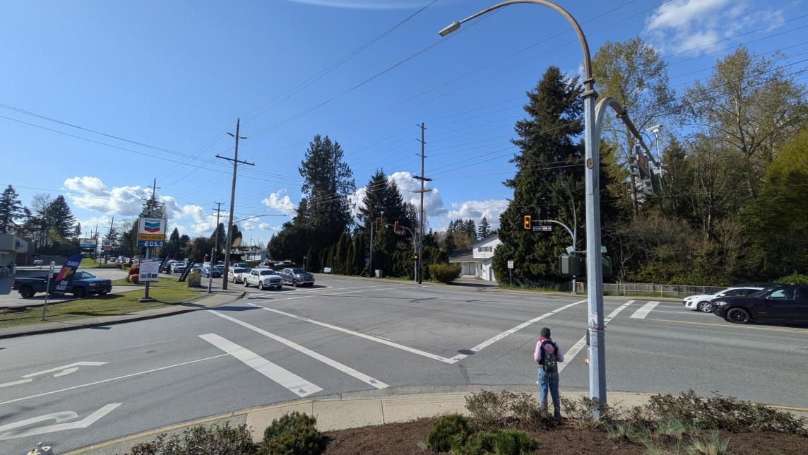 A view of the intersection at 207 Street and Dewdney Trunk Road