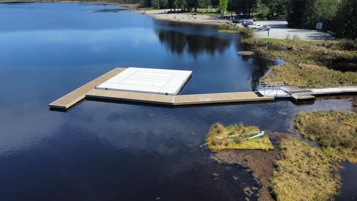 A view of the new Whonnock dock and boathouse platform