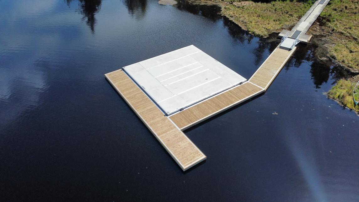 A view of the new Whonnock dock and boathouse platform