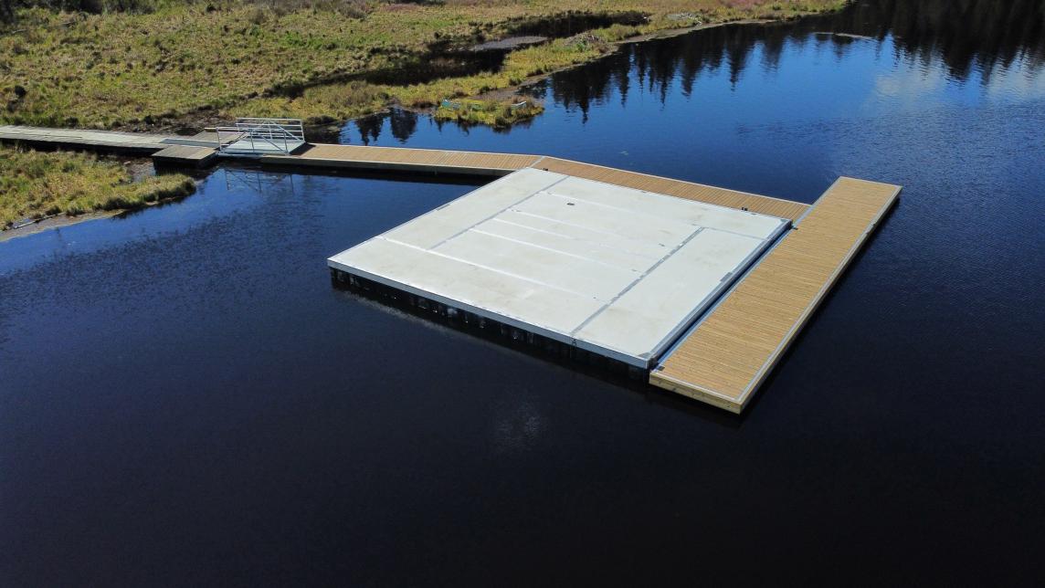 A view of the new Whonnock dock and boathouse platform