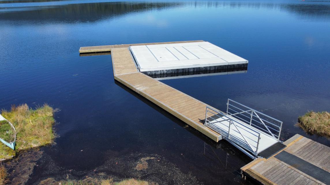 A view of the new Whonnock dock and boathouse platform