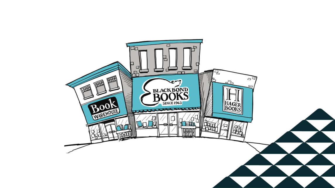 The Black Bond Books logo next to a soccer-ball patterned mountain.