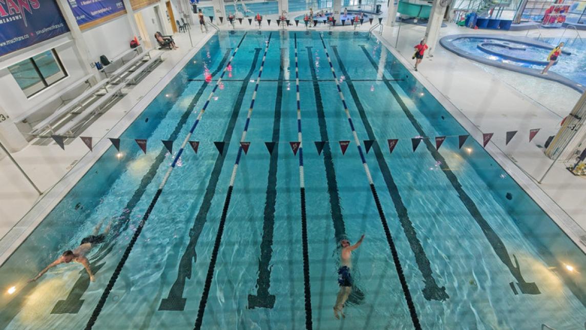 Image of a length pool from above