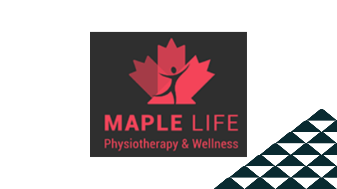 The Maple Life Physiotherapy and Wellness logo next to a soccer ball patterned mountain.