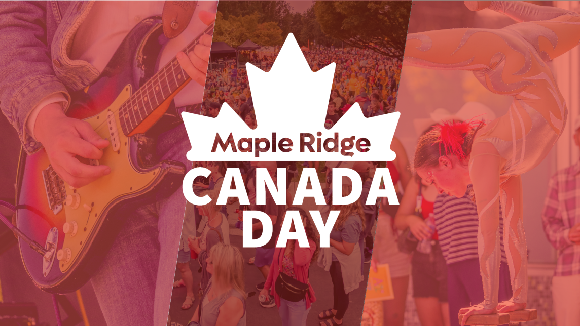 Collage of Music, Crowd and Acrobats for Canada Day