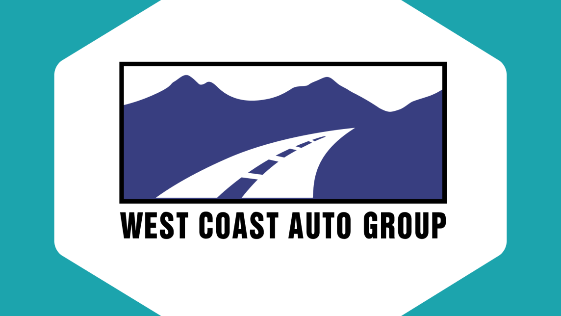 The West Coast Auto Group Logo inside a white hexagon against a teal background.