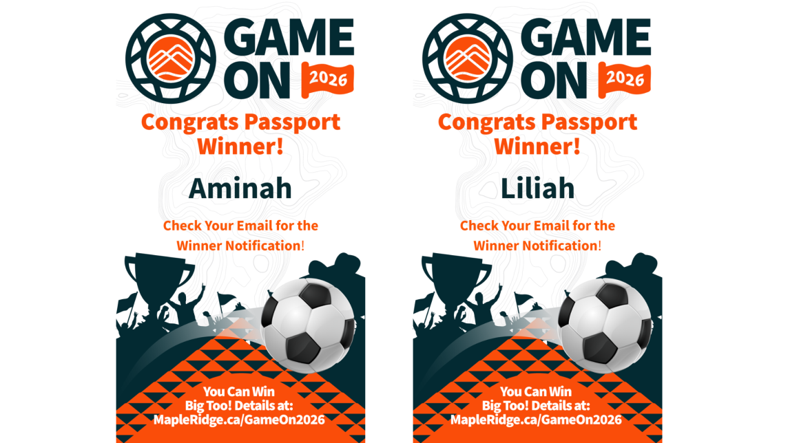 An announcement of the Week 5 winners of the Game On Passport Program: Aminah and Liliah