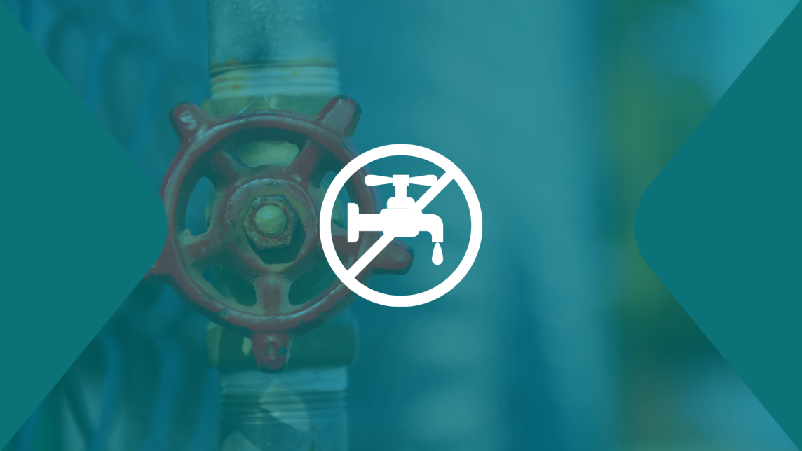 A symbol of a water faucet with a line crossed through it.
