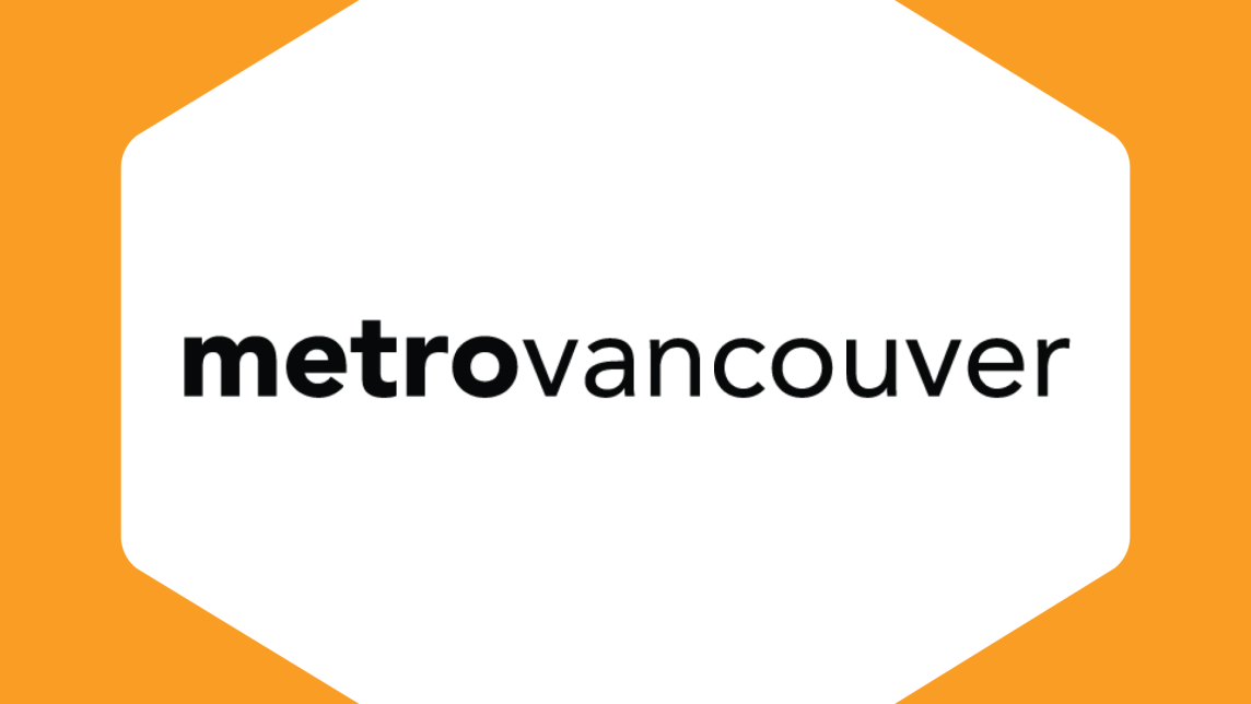 The Metro Vancouver logo inside a white hexagon against a gold background.