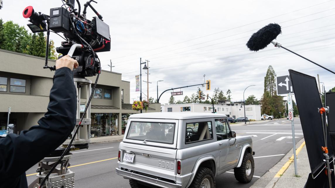 A behind the scenes photo of Wild Cards Season 1 on Edge Street in Maple Ridge