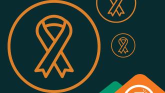 Orange stylized ribbons sit on a black background above an orange section with white text that reads: News Release City of Maple Ridge Recognizes National Day of Mourning on Friday, April 26.