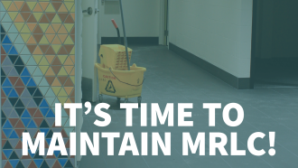 Cleaning Equipment Next to the Mosaic Wall in the MRLC