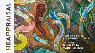 Close up of Artwork from the REAPPRAISAL Exhibition with the title