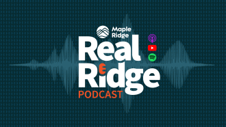 The Real Ridge Podcast Logo showcasing a few of the various platforms where it can be listened to; Apple Podcasts, Youtube and Spotify.