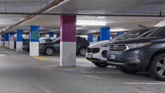 The underground parking underneath the Maple Ridge Municipal hall, Leisure Centre, ACT and Library.