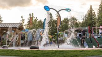 spray park activated at Tsuyuki Park