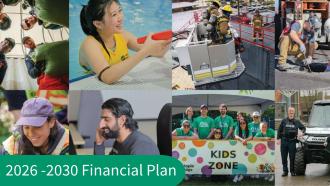 White text over a collage of City staff at work that says "2026 to 2030 Financial Plan".