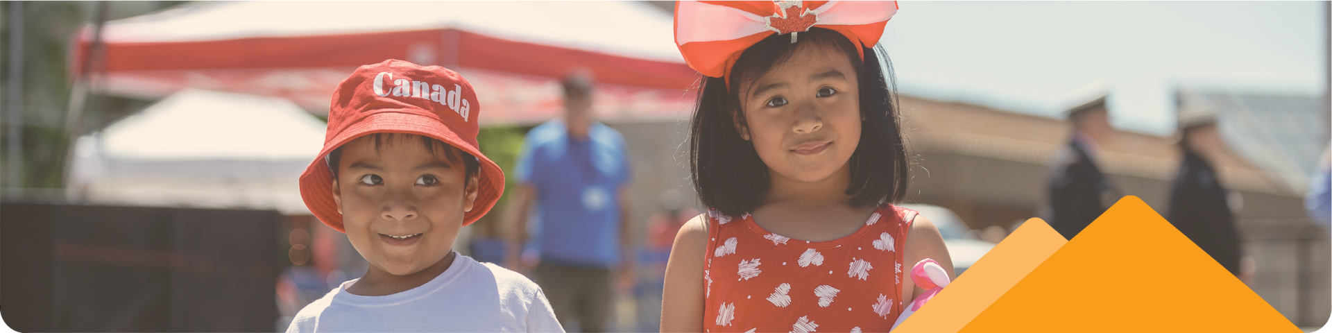 two kids posing during Canada day