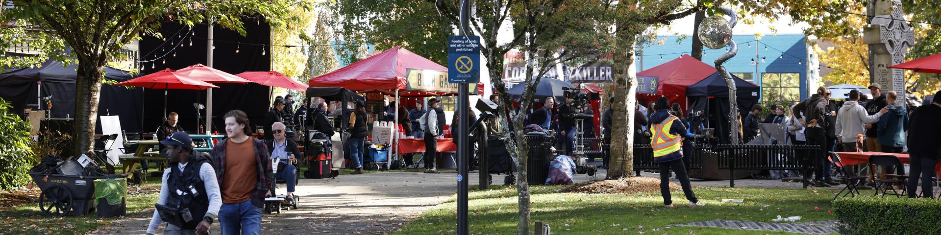 Behind the scenes of the filming of Wild Cards Season 3 Episode 6 at Memorial Peace Park