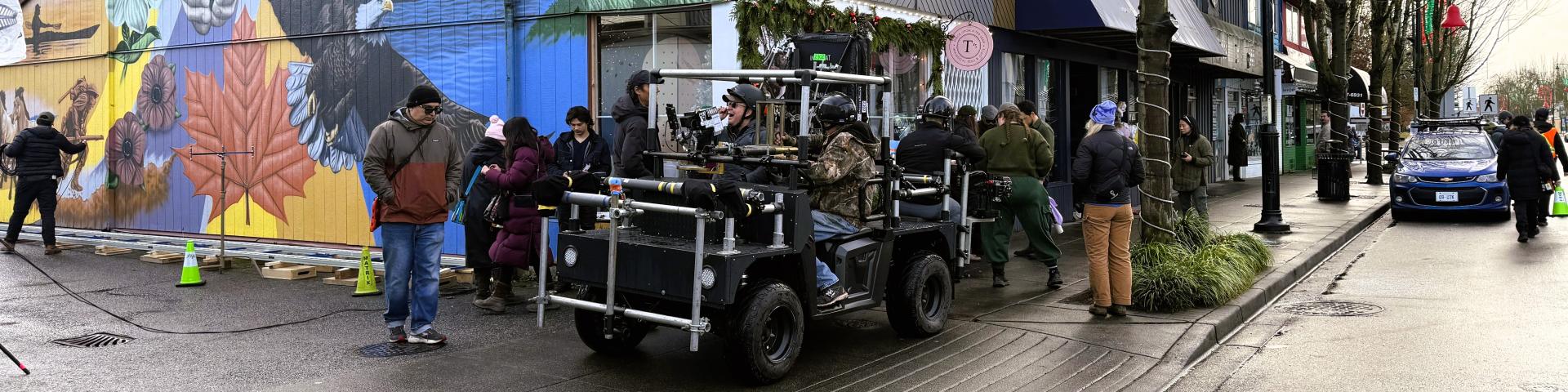 Behind the scenes of the filming of Wild Cards Season 3 Episode 6 on 224 Street