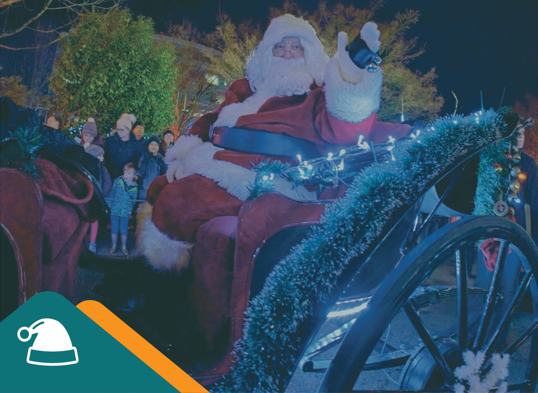 Santa Claus in a Sleigh in the Parade