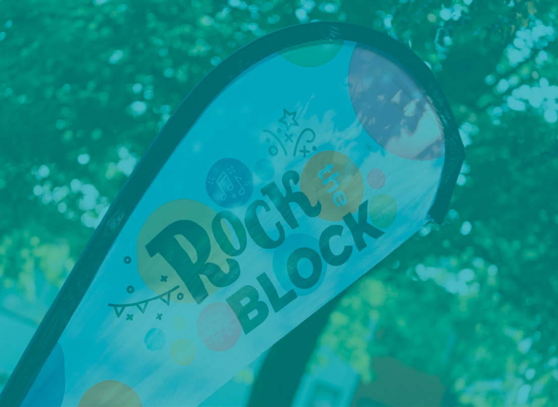 Rock the Block Flag from an Event