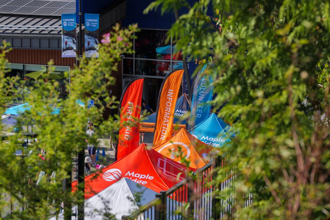 Colourful Tents at Rock the Block at Albion Community Centre