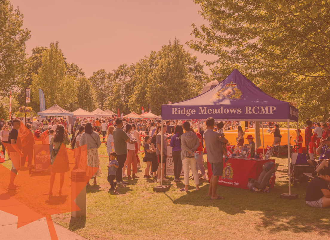 Vendor Tents Set Up with Crowds on Canada Day