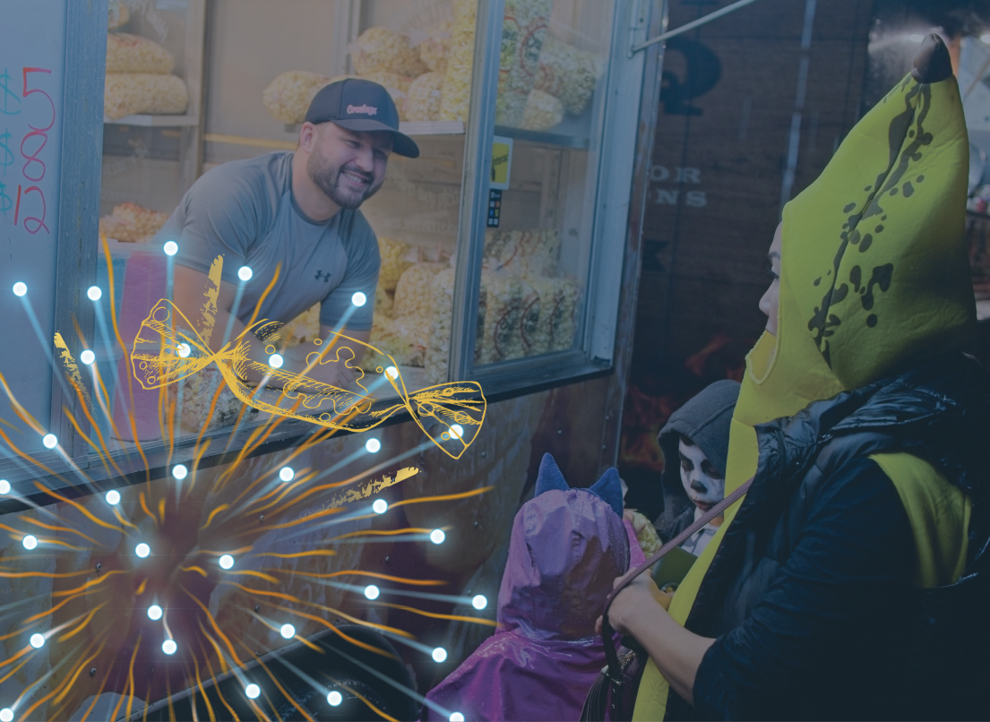 Food Truck Serving People - Food Trucks at Celebrate the Night