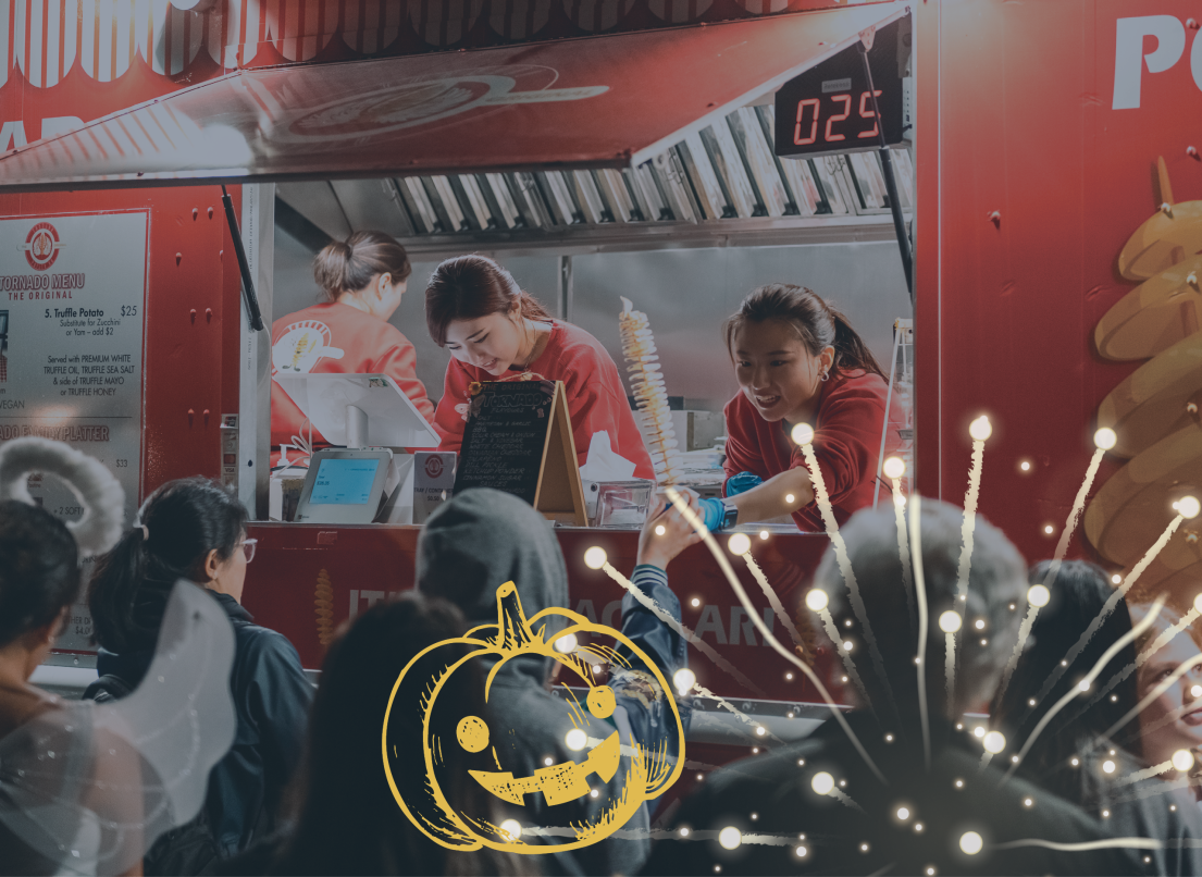 Food Truck Serving Crowd - Food Trucks at Celebrate the Night