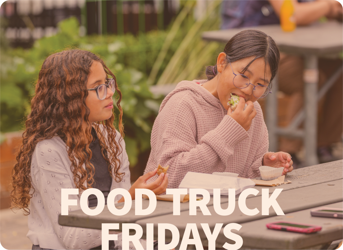 Teens Eating at Food Trucks