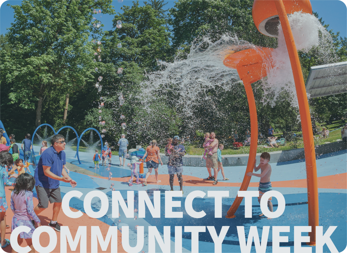 Community Enjoying a Spray Park