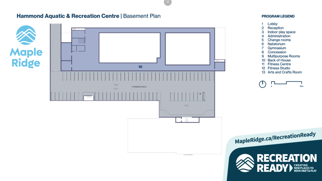 Part 4 of a map showing the planned layout of the Hammond Aquatics Recreation Centre.