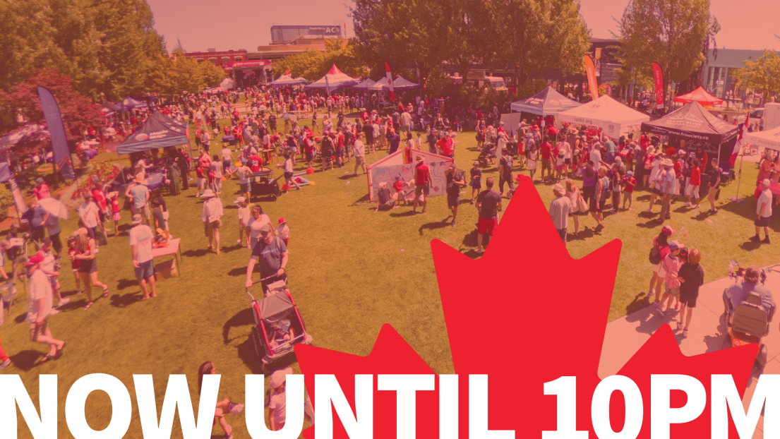 Crowd Gathered in Memorial Peace Park for Canada Day