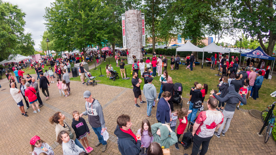 Crowd Around the RockWall on Canada Day