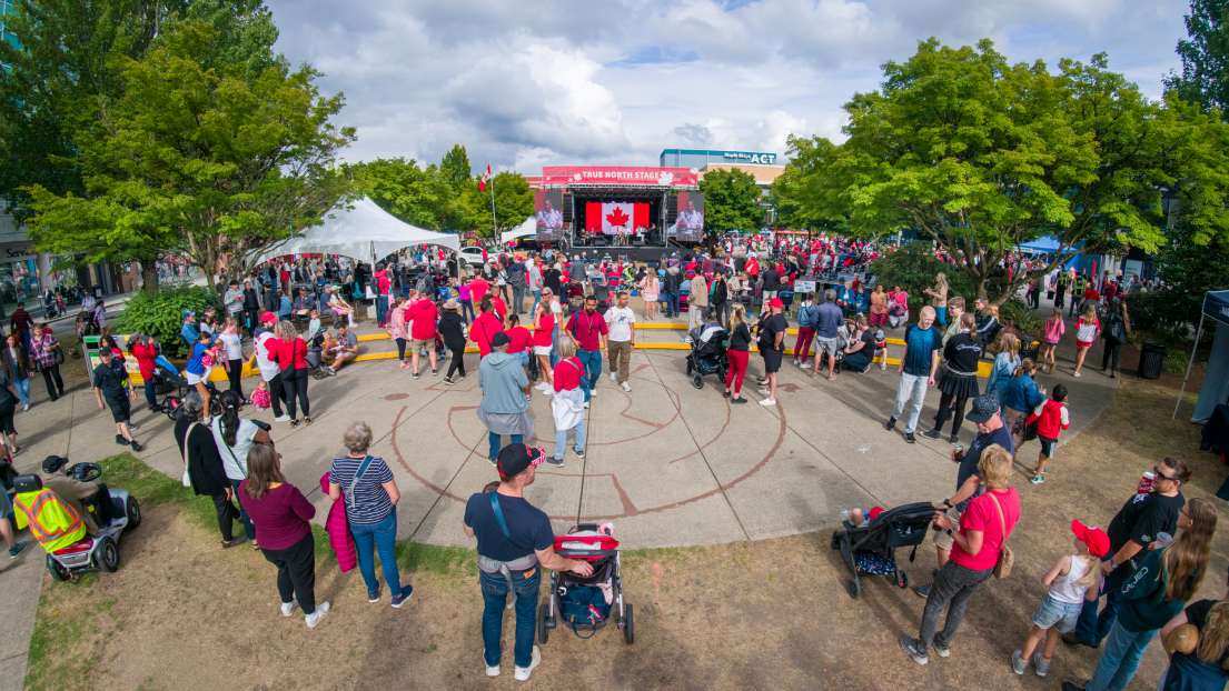Crowd Watching Performers on Canada Day