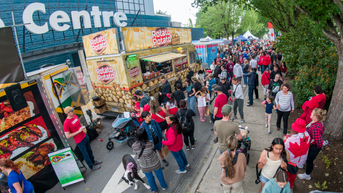Crowd around Food Truck on Canada Day