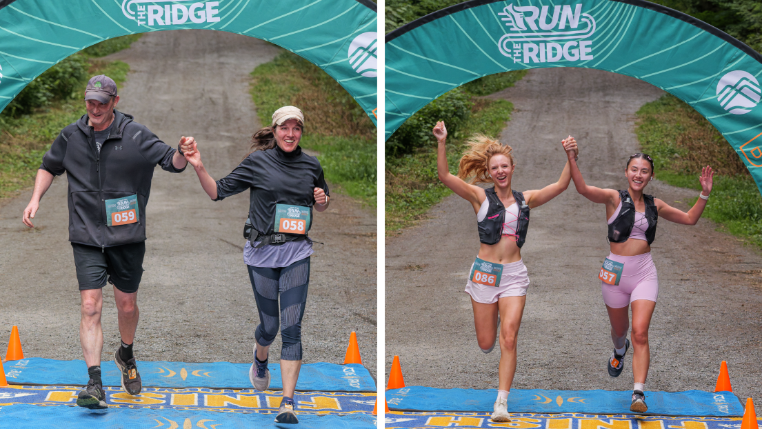 Runners Crossing the Finish Line at Run the Ridge
