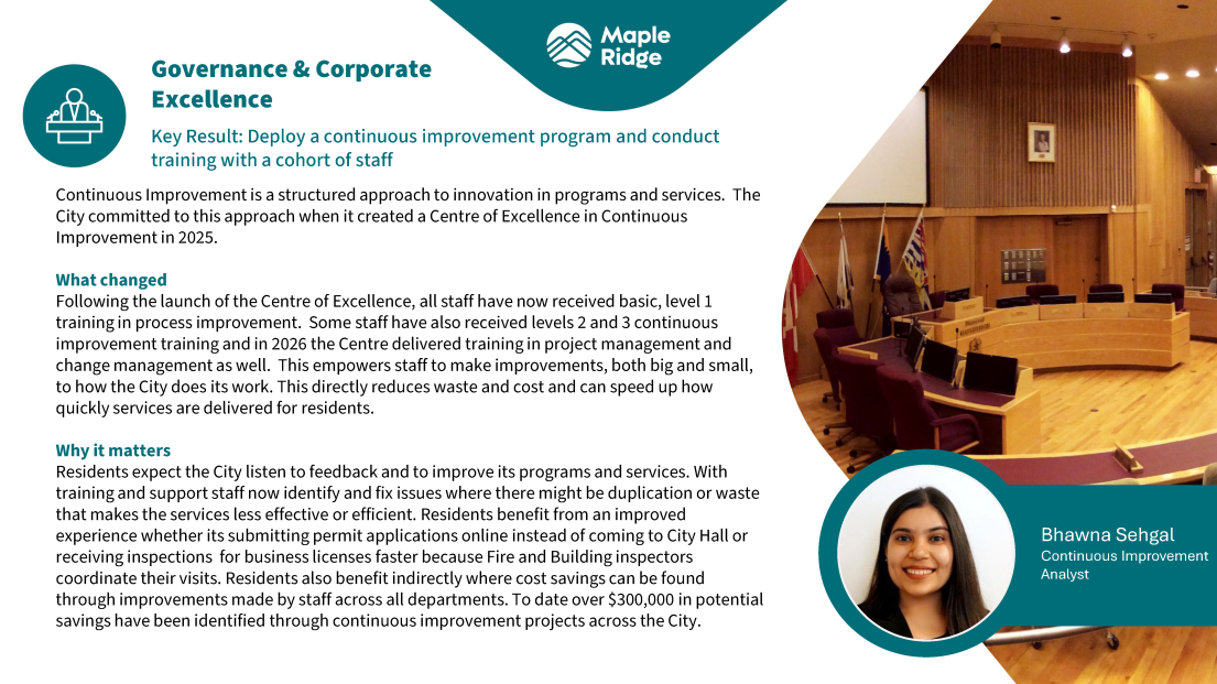A preview of the Continuous Improvement Key Result Case Study.